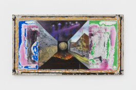  This is not a competition, 2023. Acrylic, oil and pencil on Belgian linen, 61 × 111.5 cm